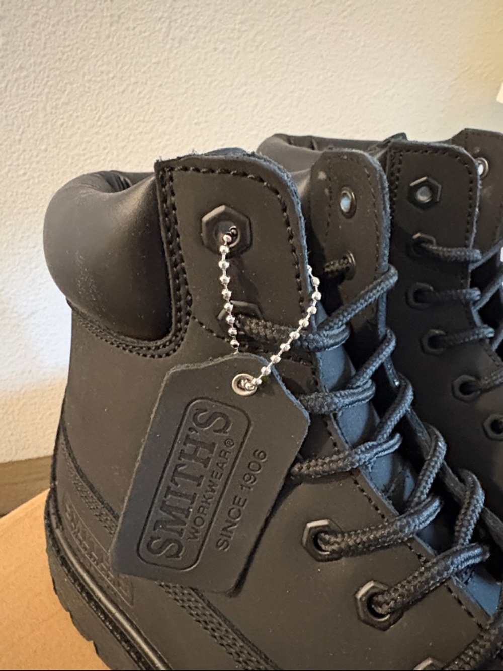 NIB [Smith’s] Workwear 6" Black Leather Lug Outdoor Work Boots Men’s 10 / W 11.5 - Picture 6 of 10